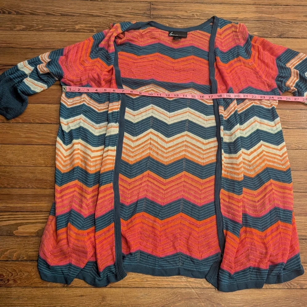 Lane Bryant Multicolor Chevron Cardigan Lightweight - Picture 7 of 7